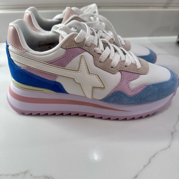 W6YZ      Yak suede colorblock retro platform sneakers - Picture 12 of 12